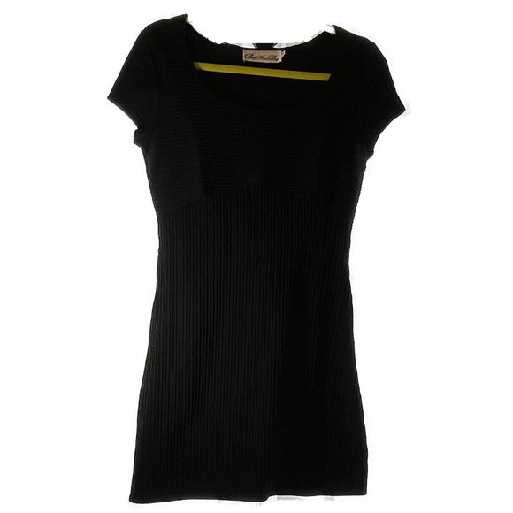 BODY ACTION DESIGN BLACK RIBBED COCKTAIL MINI DRESS EUC M - Picture 3 of 7